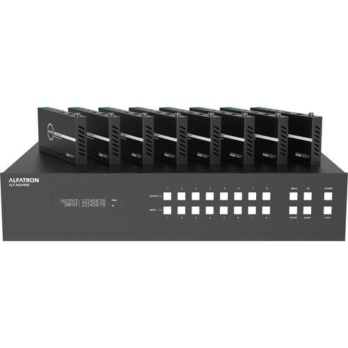  Alfatron 18G 8x8 HDMI/HDBaseT Matrix Switcher with 8 x HDBaseT Receivers