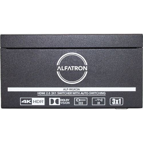  Alfatron 3x1 4K HDMI Switcher with IR Control