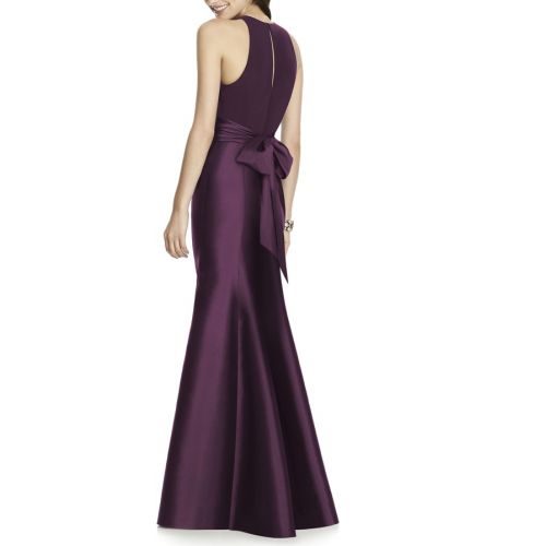  Alfred Sung Mikado Jersey Bodice Trumpet Gown