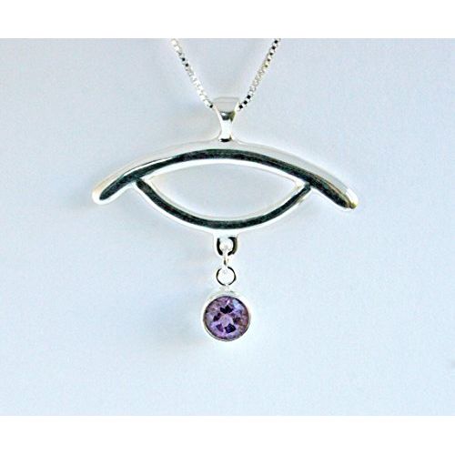  Amethyst Arc Necklace by Ali C Art, Unique Handmade Sterling Silver Gemstone Jewelry, Keepsake Gift for Her, Wife, Mother, Daughter, Best Friend, Girlfriend, Abstract, Protection f