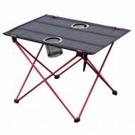 Alian Outdoor Aluminum Alloy Foldable Camping Picnic Tables Portable Compact Lightweight Folding Roll-up Table in a Bag for Camp Beach