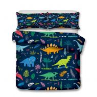 Alibalala alibalala Kids Cartoon Bedding Sets, Dinosaurs Bedding for Boys Duvet Cover Set 100% Polyester 3-Piece King Size (No Comforter Included)