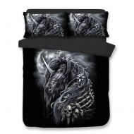 Alibalala alibalala Polyester Black 3D Bedding Set Full Size - Imprisoned Unicorn Digital Printing 3-Piece Comforter Sets for Boys & Girls Bedroom Decor (King)