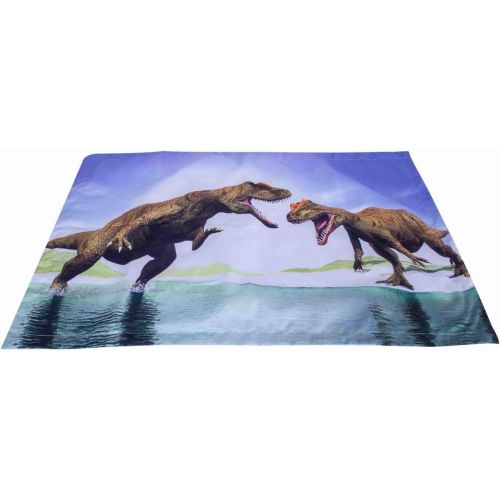  Alicemall 3D Dinosaur Bedding Powerful Dinosaur Battle Blue 5-Piece Comforter Sets Unique 3D Dinosaur Quilt Bedding for Kids and Adults, Queen Size (Queen, Blue)