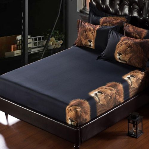  Alicemall Queen 3D Lion Bedding Set with Comforter Statement Cool 3D Lion 5-Piece Comforter Set, Twin/ Full/ Queen/ King/ California King (Queen)