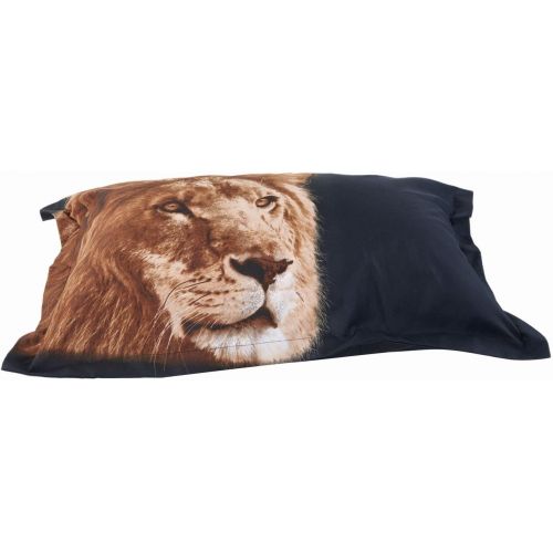  Alicemall Queen 3D Lion Bedding Set with Comforter Statement Cool 3D Lion 5-Piece Comforter Set, Twin/ Full/ Queen/ King/ California King (Queen)