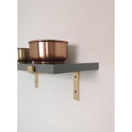 Alicewellmer Brass angle brass brackets for wall shelf