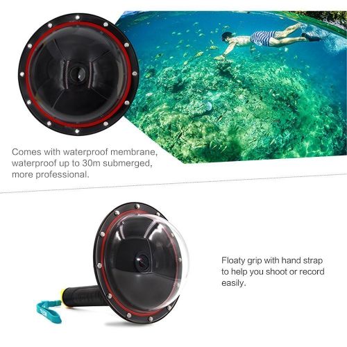  AlienTech 6 Inch Dome Port for GoPro Hero 3 3+ 4 Black with Waterproof Diving Housing Trigger and Protective Bag for Underwater Photography (T03)