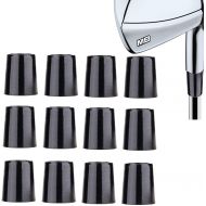 Aliennana Golf Iron Ferrules .370 12 Pack Re-Shaft Golf Ferrule for Taper Tip Iron Wedge Black/Double Chrome Ring ID:0.370 OD:0.540 Length:0.750