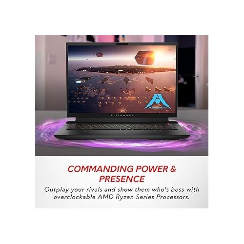  Alienware m18 AMD Gaming Laptop - 18-inch FHD+ (1920 x 1200) 480Hz 3ms Display, AMD Ryzen 9-7845HX, 32GB DDR5 RAM, 1TB SSD, NVIDIA GeForce RTX 4080 GDDR6, 1-Year Premium Support - Dark Metallic Moon