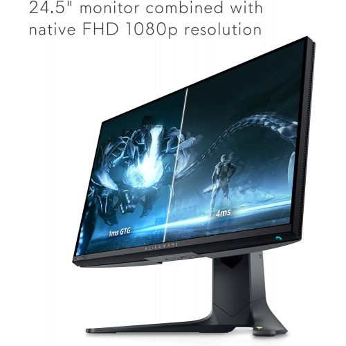  Alienware 360Hz Gaming Monitor 24.5 Inch FHD (Full HD 1920 x 1080p), NVIDIA G SYNC Certified, 100mm x 100mm VESA Mounting Support, Dark Side of The Moon AW2521H