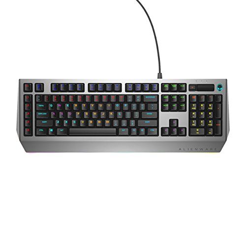  Dell Alienware Pro Gaming Mechanical Keyboard AW768 AlienFX 16.8M RGB 13 zone based Lighting 15 programmable macro key functions, Silver