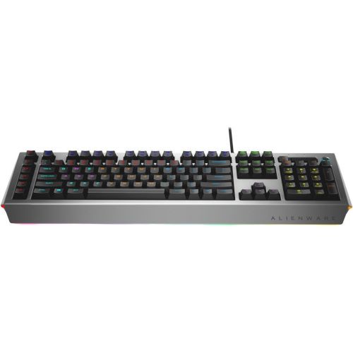  Dell Alienware Pro Gaming Mechanical Keyboard AW768 AlienFX 16.8M RGB 13 zone based Lighting 15 programmable macro key functions, Silver