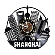 AlinasSHOP20 Shanghai City Wall Clock Made Of Vinyl Record Handmade Best Gifts Idea For Birthday Annioversary Women Men Friends Teens