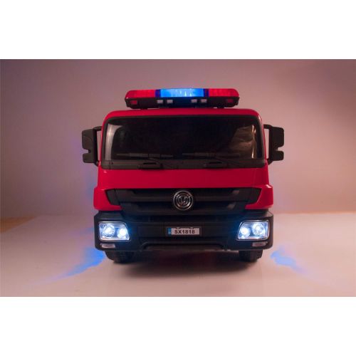  Alison 12V Kids Fire Engine Truck Children Electric car Kids fire Truck Toy with Luminous Wheels, Water Gun ,hat Extinguisher ,Remote Control, Warning lamp,2 Speeds, (red)