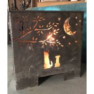 /AlizeMetalWorks Moon Dog Square Fire Pit (German Shepherds)