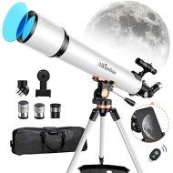Telescope 80mm Aperture 800mm - RefractorTelescope for Astronomy Enthusiasts and Beginners,Mult-Coated High Powered Refracting Telescope with Tripod &Wireless Control & Carrying Bag
