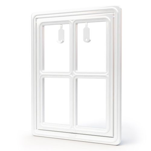  All Dog's Needs Pet Dog Door for Screens  Two-Way Self-Locking Screen Dog Door with Magnetic Lock  Different No-Break Hinge  White Plastic Patio Dog Door Large  12 in. x 16 in.  by All Dog’s