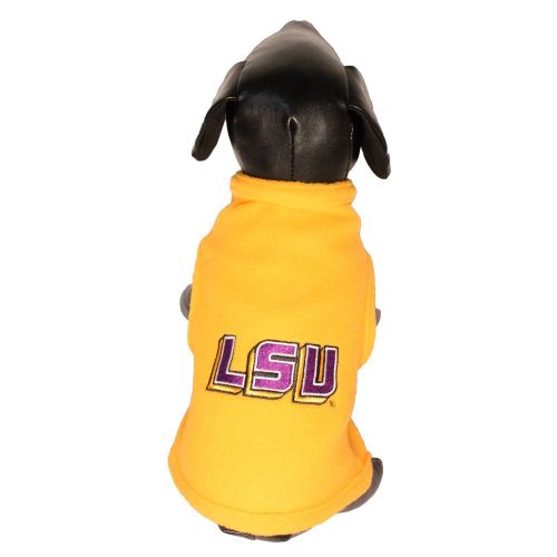  All Star Dogs NCAA Louisiana State Fightin Tigers Polar Fleece Dog Sweatshirt, X-Large GoldPurple