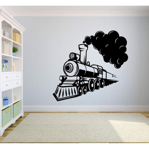  All Things Valuable Train Ride Smoke Toy Railroad Railway Rail Trains Wall Sticker Art Decal for Girls Boys Room Bedroom Nursery Kindergarten House Fun Home Decor Stickers Wall Art Vinyl Decoration Si