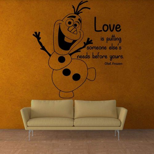 All Things Valuable Love is Putting Olaf Frozen Disney Character Cartoon Wall Sticker Art Decal for Girls Boys Room Bedroom Nursery Kindergarten House Fun Home Decor Stickers Wall Art Vinyl Decoration