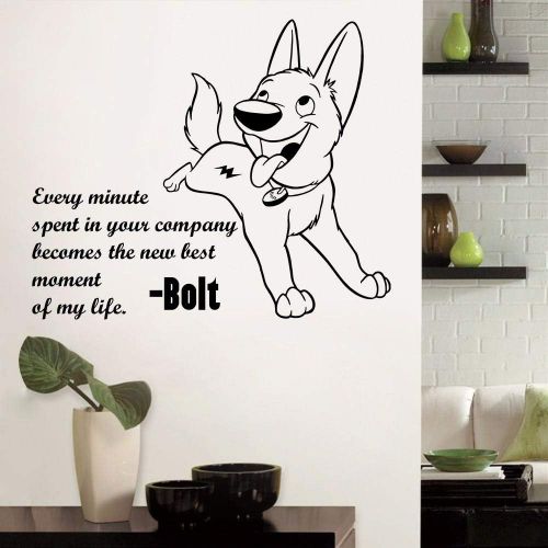  All Things Valuable Best Moment of Life Disney Bolt Quote Character Cartoon Wall Sticker Art Decal for Girls Boys Room Bedroom Nursery Kindergarten Fun Home Decor Stickers Wall Art Vinyl Decoration Si