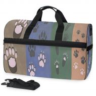 All agree Dog Bear Cat Paw Gym Bags for Men&Women Duffel Bag Weekender Bag with Shoe Compartment