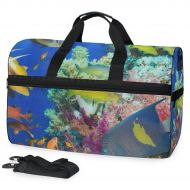 All agree Coral And Fish Gym Bags for Men&Women Duffel Bag Weekender Bag with Shoe Compartment