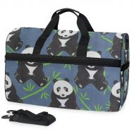 All agree Abstract Panda Animal Bamboo Gym Bags for Men&Women Duffel Bag Weekender Bag with Shoe Compartment