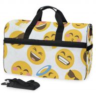 All agree Funny Emoji Emotions Gym Bags for Men&Women Duffel Bag Weekender Bag with Shoe Compartment