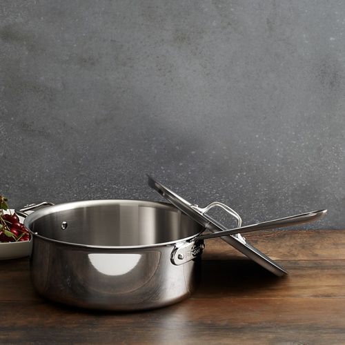  All-Clad Stainless Steel 6-Quart Deep Saut Pan with Lid