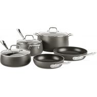 All-Clad HA1 Hard Anodized Non Stick Cookware Set 8 Piece, Induction, Oven Broiler Safe 500F, Lid Safe 350F, Kitchen Cooking Set w/ Frying Pans, Sauce Pans, Stockpot, Pots and Pans Set Non Stick Black