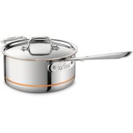 All-Clad Copper Core 5-Ply Stainless Steel Sauce Pan 3 Quart Induction Oven Broiler Safe 600F Pots and Pans, Cookware Silver