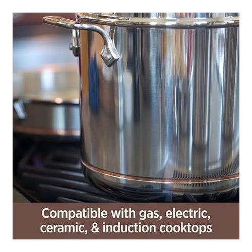  All-Clad Copper Core 5-Ply Stainless Steel Sauce Pan 3 Quart Induction Oven Broiler Safe 600F Pots and Pans, Cookware Silver