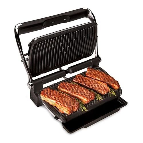  All-Clad AutoSense Stainless Steel Indoor Grill, Panini Press XL Automatic Cooking 1800 Watts Smokeless, Removable Plates, Dishwasher Safe