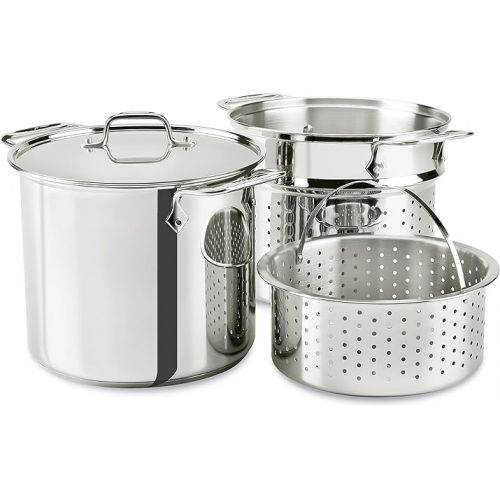  All-Clad Multi Material Cookware Set, 12-Piece, Silver and Black