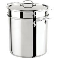 All-Clad Specialty Stainless Steel Stockpot, Multi-Pot with Strainer 3 Piece, 12 Quart Induction Oven Broiler Safe 500F Strainer, Pasta Strainer with Handle, Pots and Pans Silver