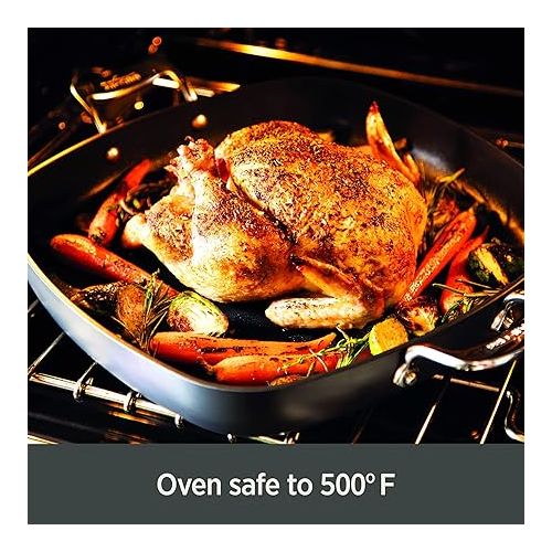  All-Clad Essentials Hard Anodized Nonstick Multi-Pot 7 Quart Oven Broiler Safe 500F Strainer, Pasta Strainer with Handle, Pots and Pans Black