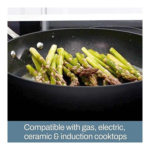  All-Clad HA1 Hard Anodized Nonstick Cookware Set 10 Piece Induction Oven Broiler Safe 500F, Lid Safe 350F Pots and Pans Black