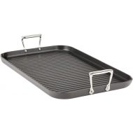 All-Clad HA1 Hard Anodized Nonstick Grill/Griddle Pan 13x20 Inch Oven Broiler Safe 500F Pots and Pans, Cookware Black