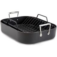All-Clad HA1 Hard Anodized Nonstick Roaster and Nonstick Rack 13x16 Inch Oven Broiler Safe 500F Roaster Pan, Pots and Pans, Cookware Black