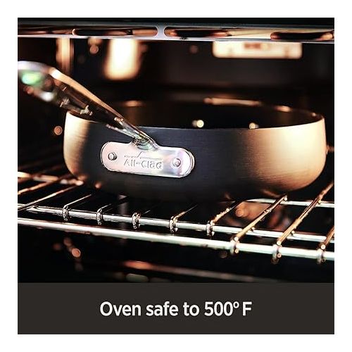  All-Clad HA1 Hard Anodized Nonstick Roaster and Nonstick Rack 13x16 Inch Oven Broiler Safe 500F Roaster Pan, Pots and Pans, Cookware Black