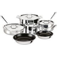 All-Clad D3 3-Ply Stainless Steel Nonstick Cookware Set 10 Piece Induction Oven Broiler Safe 600F Pots and Pans Silver