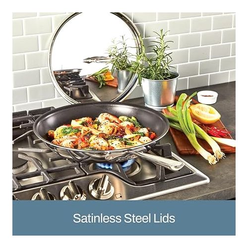  All-Clad D3 3-Ply Stainless Steel Nonstick Cookware Set 10 Piece Induction Oven Broiler Safe 600F Pots and Pans Silver