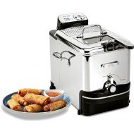 All-Clad Electrics Stainless Steel Deep Fryer with Basket 3.5 Liter Oil Capacity, 2.6 Pound Food Capacity 1700 Watts Dishwasher Safe, Easy Clean, Temp Control, Digital Timer, Oil Filtration, Silver