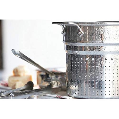  All-Clad Specialty Stainless Steel Universal Steamer for Cooking 3 Quart Food Steamer, Steamer Basket Silver