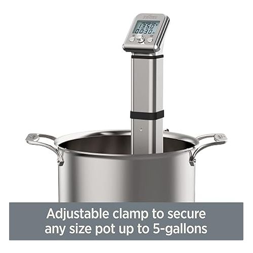  All-Clad EH800D51 Sous Vide Professional Immersion Circulator Slow Cooker with Digital Display for Precise Cooking Results, Silver