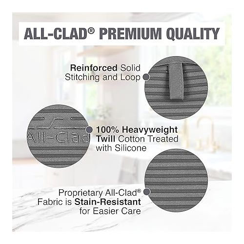  All-Clad Premium Pot Holder & Heating Pad, (2-Pack) Heat Resistant to 500 Degrees, 100% Cotton 10