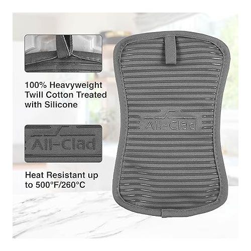  All-Clad Premium Pot Holder & Heating Pad, (2-Pack) Heat Resistant to 500 Degrees, 100% Cotton 10