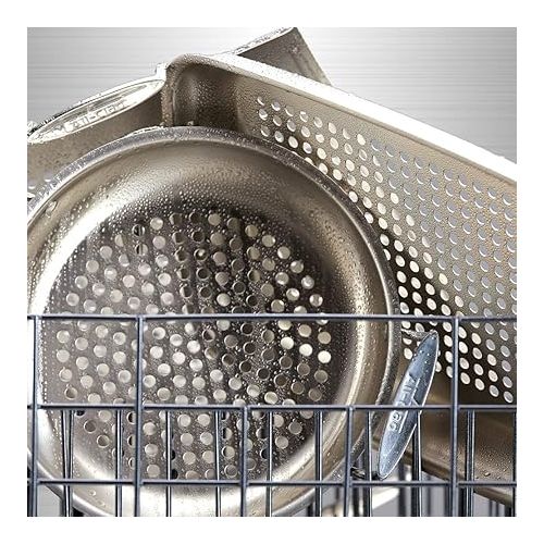  All-Clad Outdoor Stainless Steel Round Basket 11 Inch Oven Broiler Safe 600F Pots and Pans, Cookware Silver